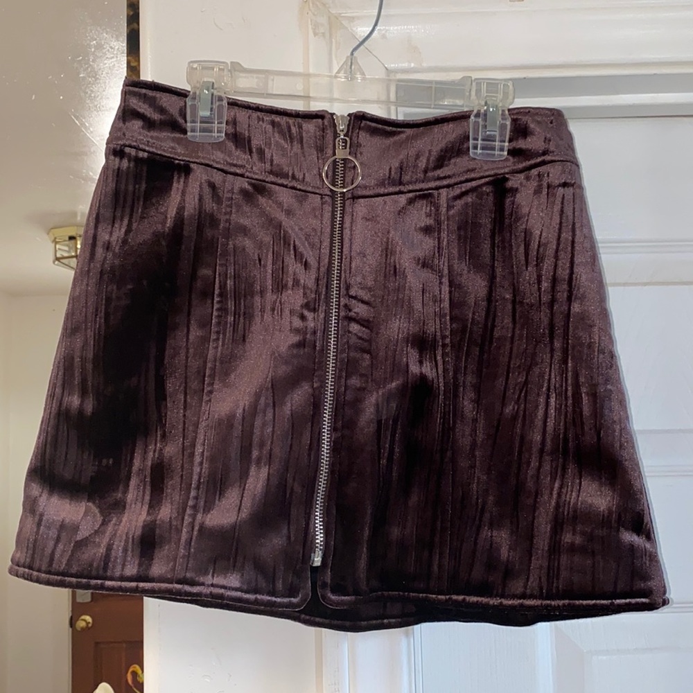 Velvet purple mini skirt